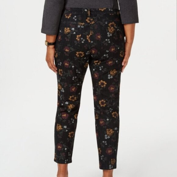 Charter Club Bristol Skinny Jeans 6 Ankle Floral Print Neutral Fall Trendy Cozy - Picture 9 of 10